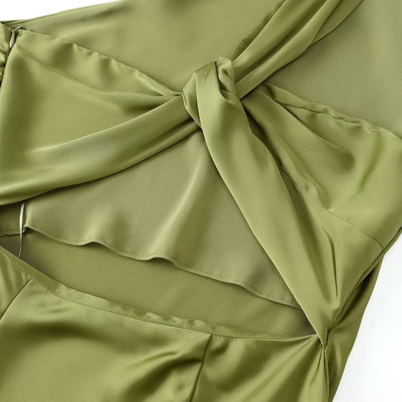 TRAFZA Elegant Woman Chic Vintage Backless Folds Side Zipper Long Dress Women Asymmetrical Sleeveless Solid Evening Dress