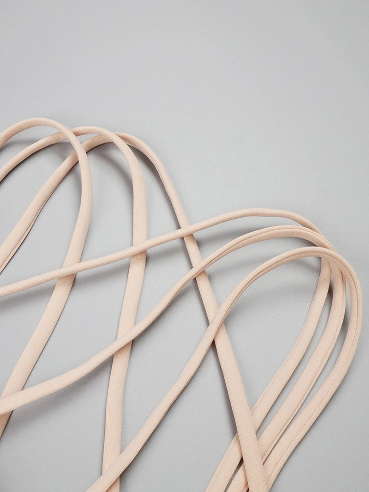 VC Mermaid Dress For Women Sexy Hollow Out See Through Braided Rope High Slit Long Evening Party Dress Vestido