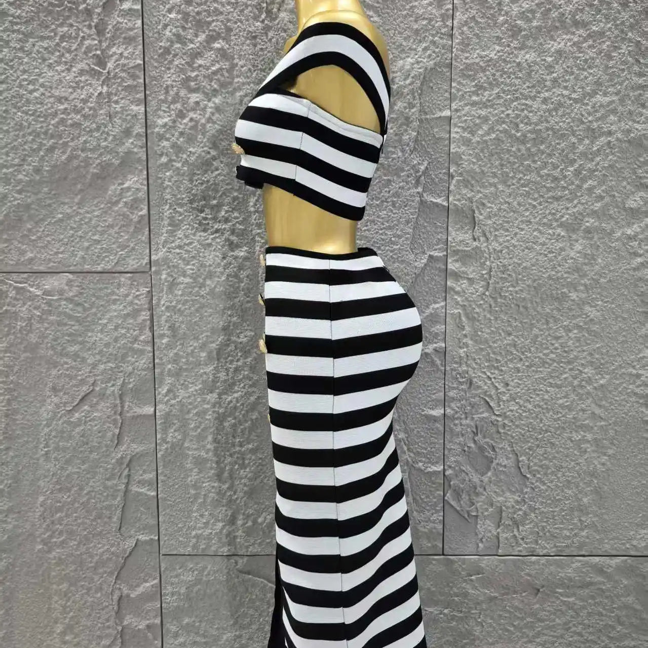 High Quality Women Sexy Slash Neck Off the Shoulder 2 Pieces Bodycon Long Bandage Dress Nightclub Party Bar Fashion Outfit