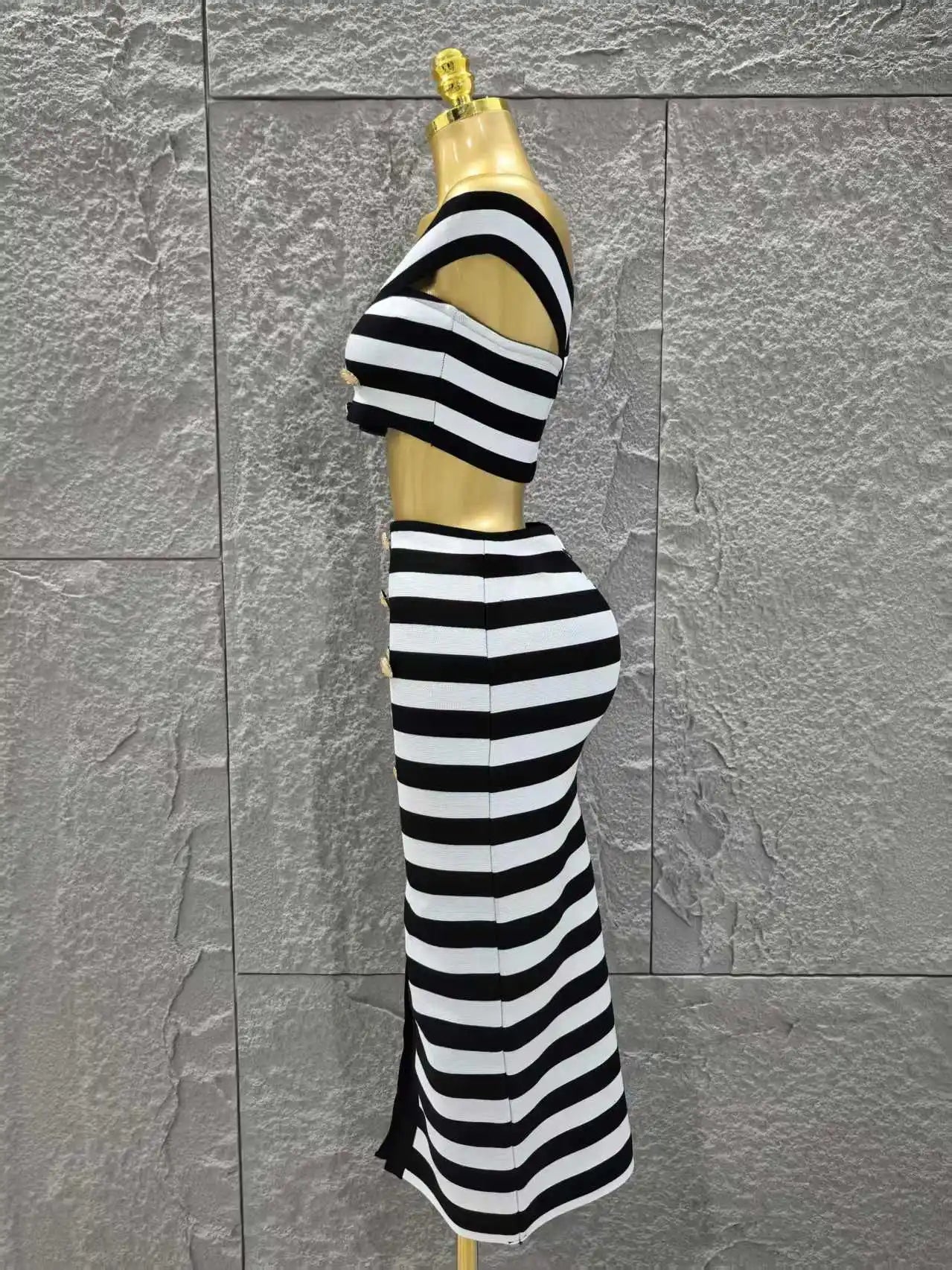 High Quality Women Sexy Slash Neck Off the Shoulder 2 Pieces Bodycon Long Bandage Dress Nightclub Party Bar Fashion Outfit