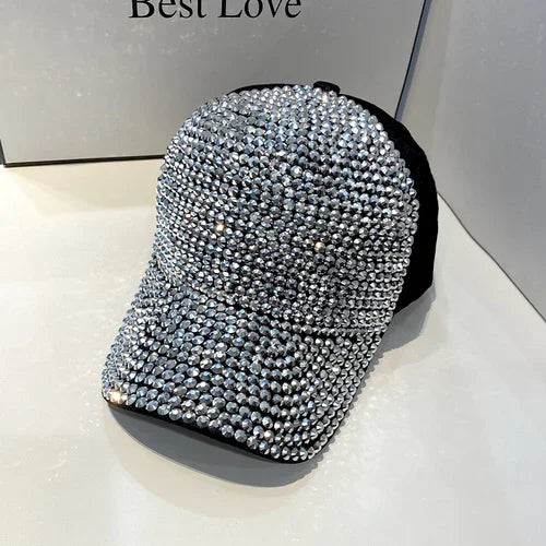 Summer Ladies Baseball Cap Korean Wild Spring and Autumn Rhinestone Caps Fashion Personality Street Highlights Hip-hop Hats MZBQ128-hei hui z 55-60cm