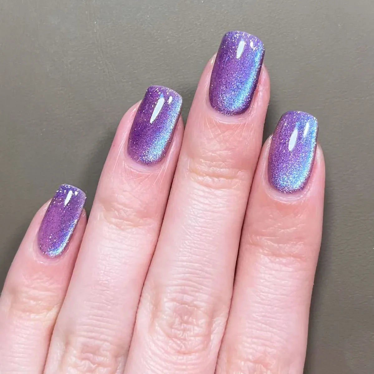 24pcs/30pcs short square ballet fake nails for women cat eyes glitter green blue purple pink shinny nail tips press on nail art