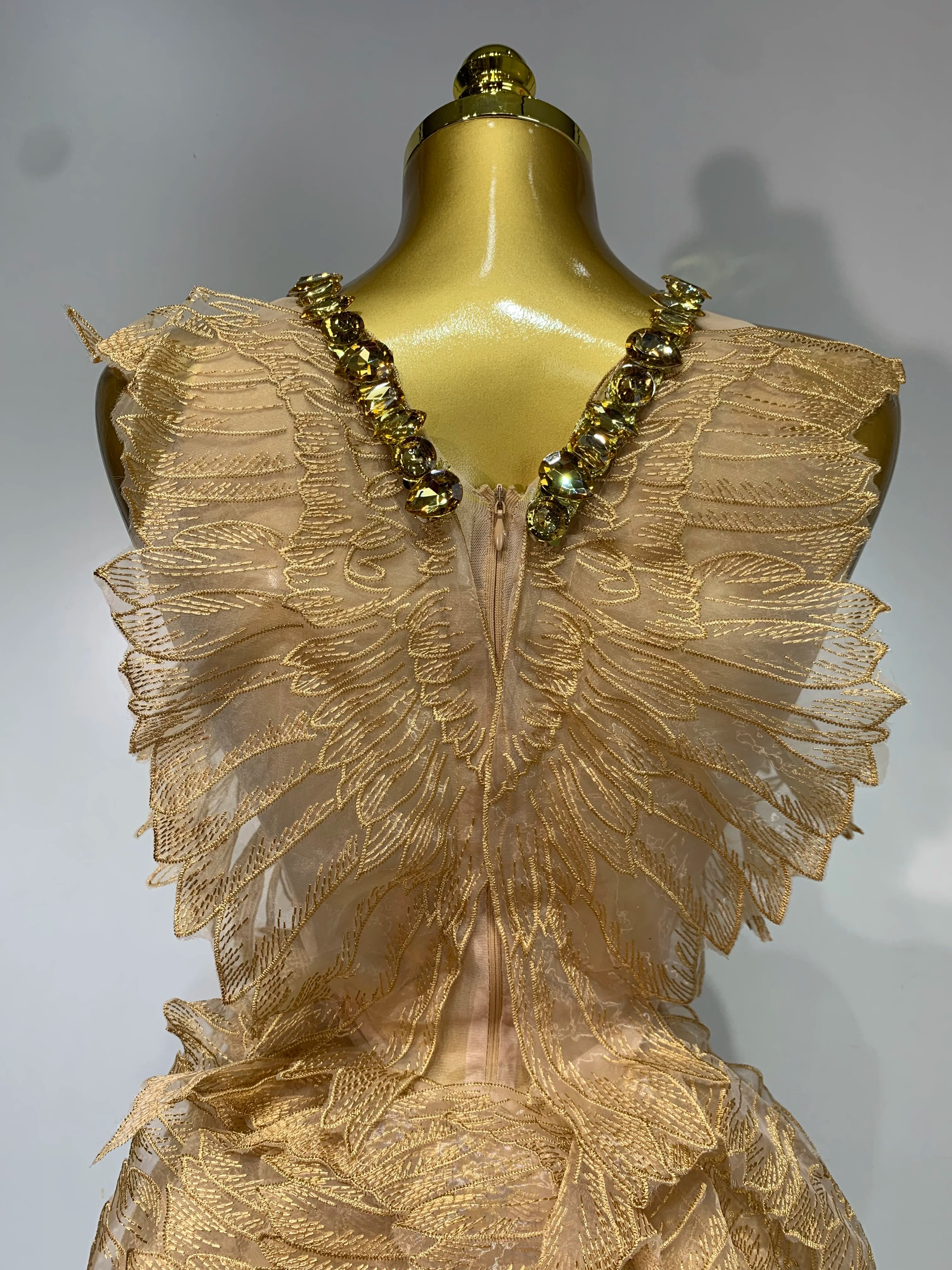 Women Sexy Mesh See Though Crystal Bodycon Mini Dress Celebrate Birthday Party Nightclub Hotwife Outfit Singer Stage Costume