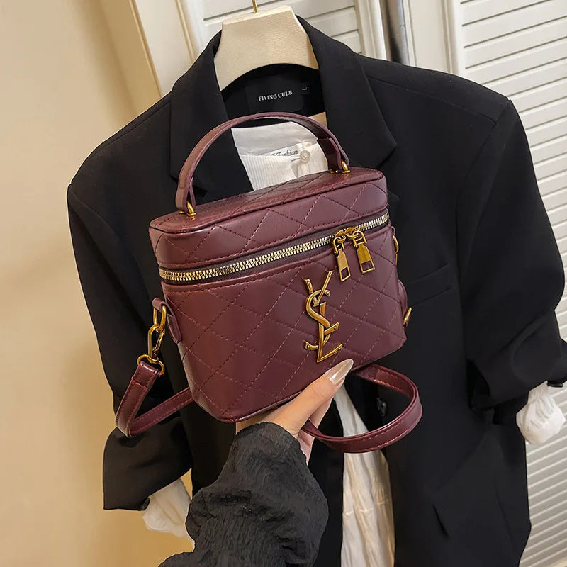 New Elegant Small Square Bag for Women Versatile Shoulder Bag with Top Handle, Minimalist Crossbody Purse for Daily Use