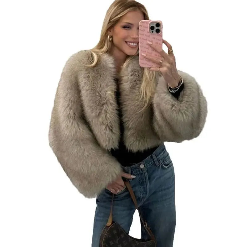Winter Faux Fur Coat Women Short Casual Teddy Jacket Fashion Warm Fuzzy Outerwear Luxury Fake Fur Coat Fluffy Jacket New