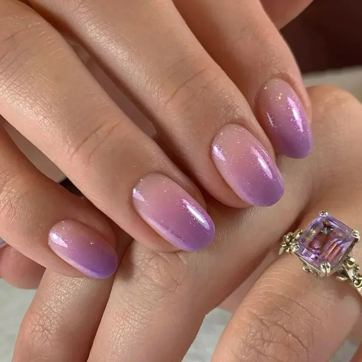 24 peças unhas postiças quadradas curtas médias brilhantes arte de unha branca usável unha postiça prateada francesa cobertura total pressione pontas de unhas