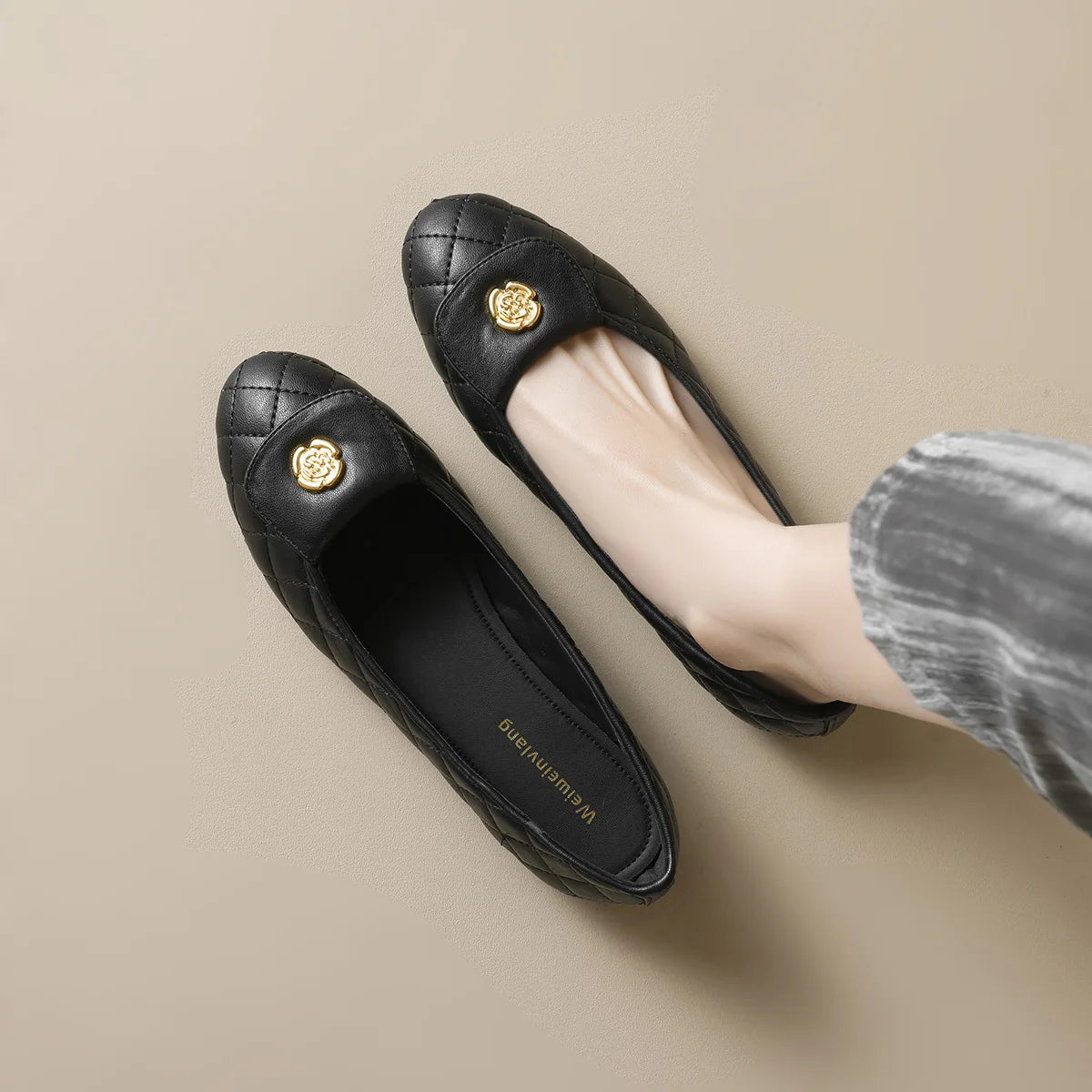 spring women's outdoor shoes Round toe design Black Mary Jane shoes Ladies casual flat shoes Work shoes Boat shoes 41-43
