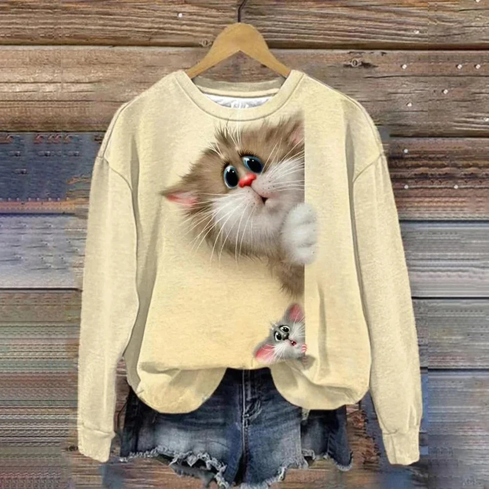 Autumn Funny 3d Print Cat Sweater Women Ugly Christmas Sweaters Jumpers Tops Holiday Party Pullover Hoodie Sweatshirt Tops W020203-HH14042