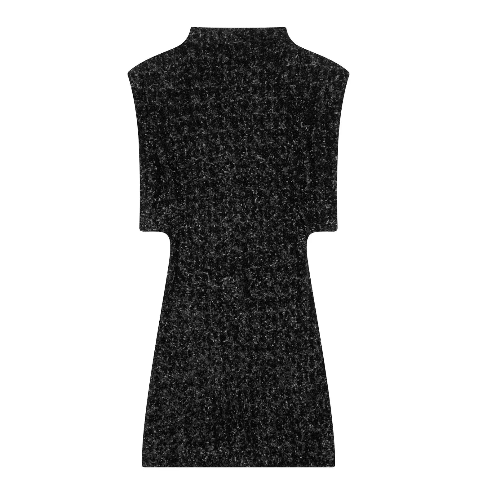Women Sequined Party Dress Shoulder Pad Sheath Mini Dress Sleeveless Nightclub Party Women Elegant Chic Dresses As Picture