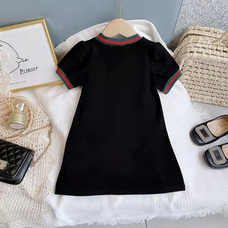 Summer Children's Skirt Baby Girls Dress Flower Patchwork Clothing Kids Short Sleeve Casual Kids Birthday Dresses for Girls