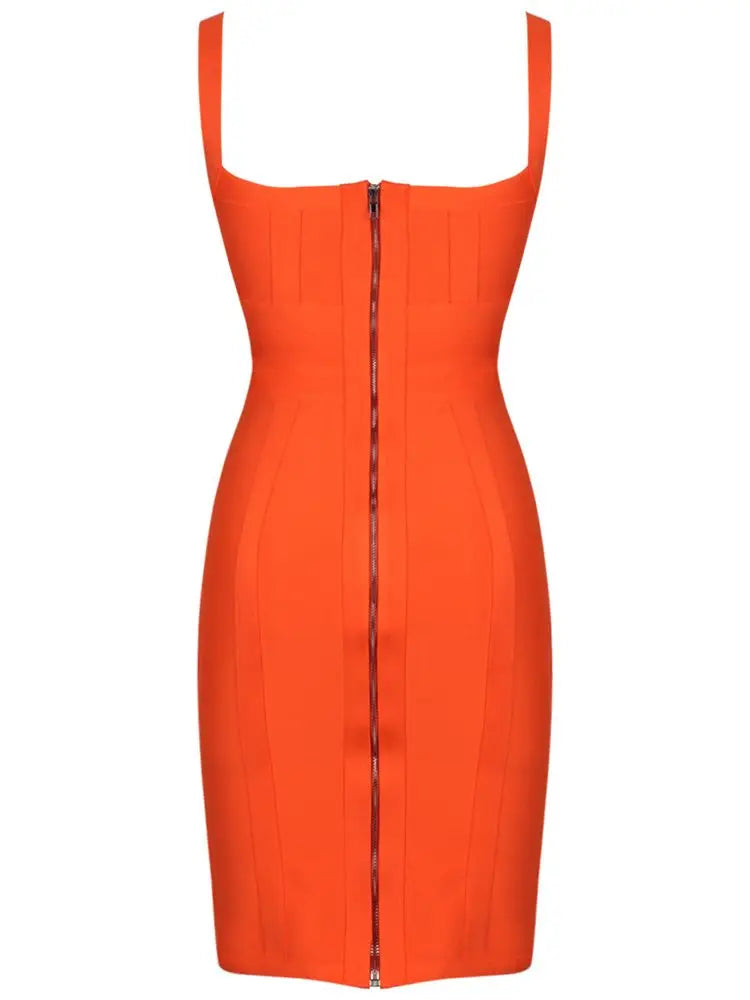 bandage dress summer orange bodycon dresses for women sexy spaghetti royal blue club celebrity party dress birthday outfit