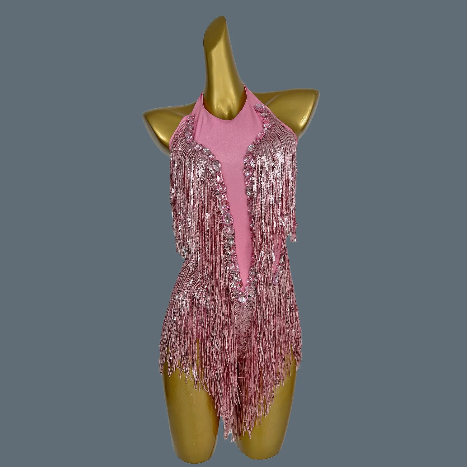 Sparkly Women White Tassel Leotard Sexy Pearls Sequins Fringes Bodysuit Club Performance Wear Party Stage Dance Costumes Shuye