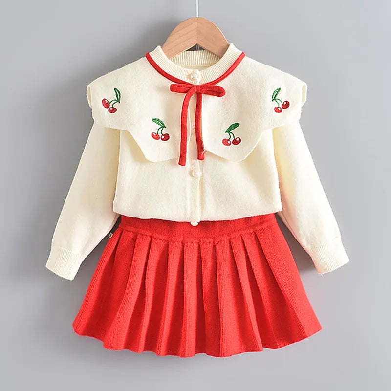 Bear Leader Baby Girls Clothes Set Autumn Winter Cartoon Grape Clothing Set New Kids Knitted Sweet Outfit Children Clothes Suit AH839H