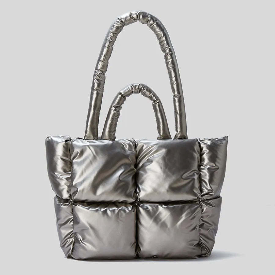 Fashion Large Tote Padded Handbags Designer Quilted Women Shoulder Bags Luxury Nylon Down Cotton Crossbody Bag Winter Purse Cube