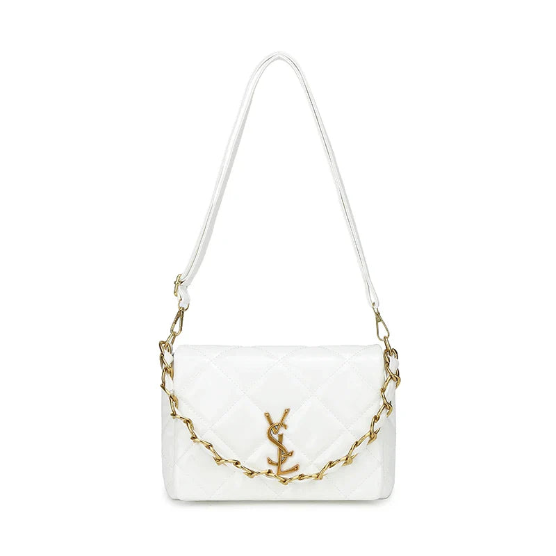 Diamond Grid Handbags Large Capacity Luxury Designer Clutch Bags for Women Chain Crossbody One Shoulder Bag Hand Bag Ladies White