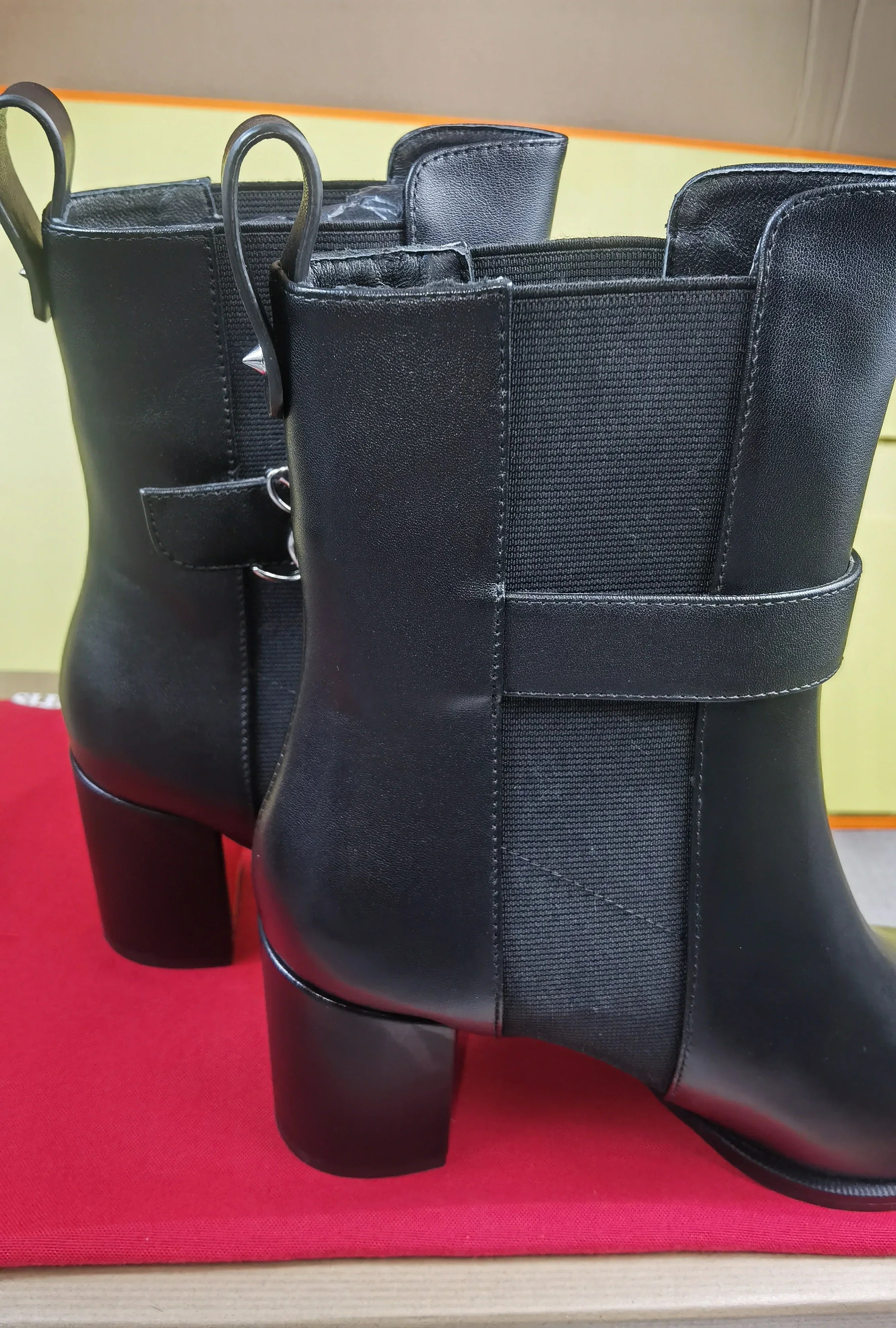 new designer GPBD women's casual high heels luxury genuine leather red bottom shoes top fashion boots 4