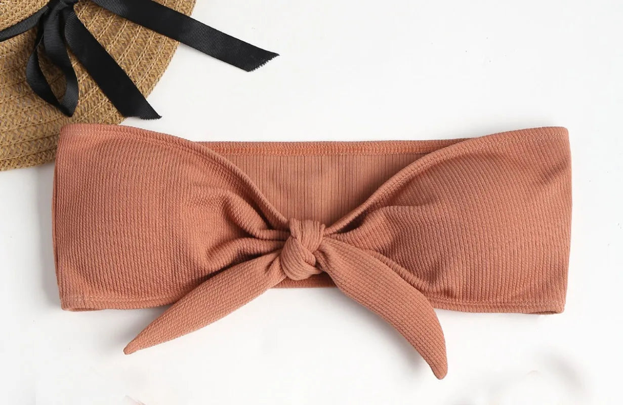 Swimsuit New Summer Women Bikini Sexy Swimwear Set Packwork Brazilian Bathing Beachwear Swimming Bathing Suit Women Brown top