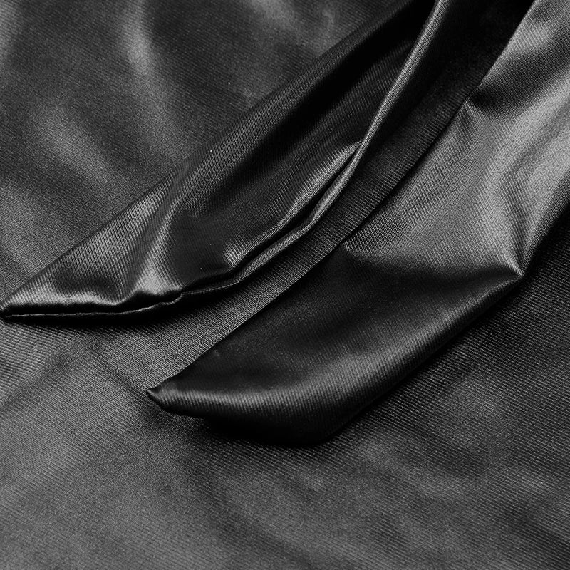 Leather Slanted Shoulder Dress, Sexy Short Sleeve Bodycon Dress, Women's Clothing