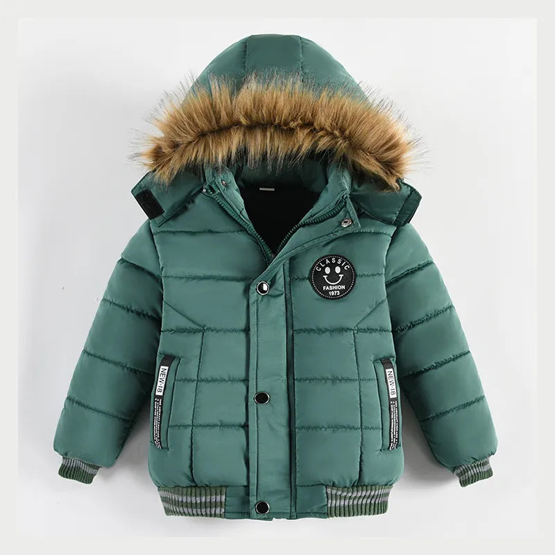 Winter Boys Jacket For Children Coats Kids Warm Hooded Outwear Thick Fleece Coat For Baby Boy Clothes Costume 2 3 4 5 6 Y