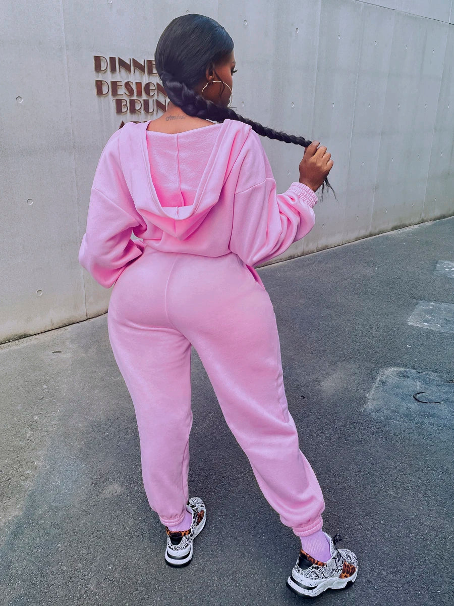 Loose Sweat Jumpsuit Winter Autumn Long-sleeve Loose Romper Female Vintage Pocket Sweatpants Overall Thick Warm Jumpsuit
