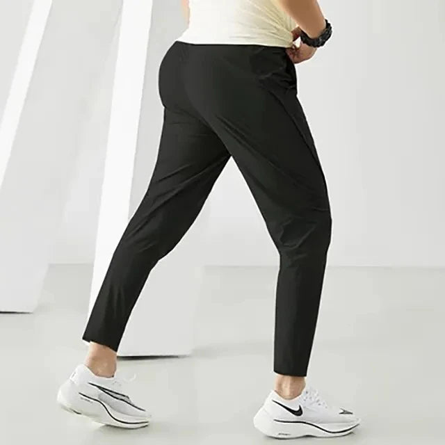 Running Pants Men Sportswear Elastic Jogging Sweatpants Gym Fitness Tight Trousers Quick Dry Thin Tracksuit Training Sport Pants black