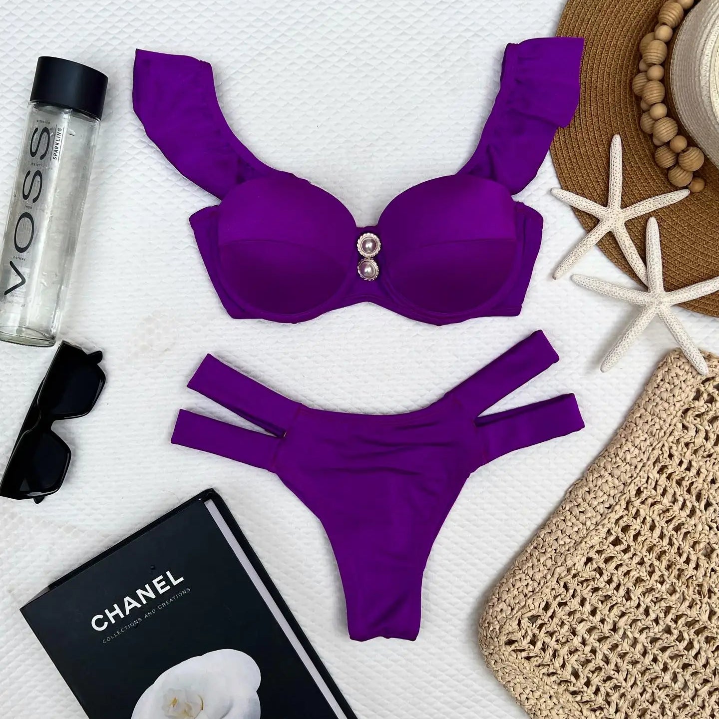 Summer Push Up Bikini Sets Solid Women's Swimsuit Vintage Print Swimwear Vacation Bathing Suit Sexy Summer Outfits Beachwear 12