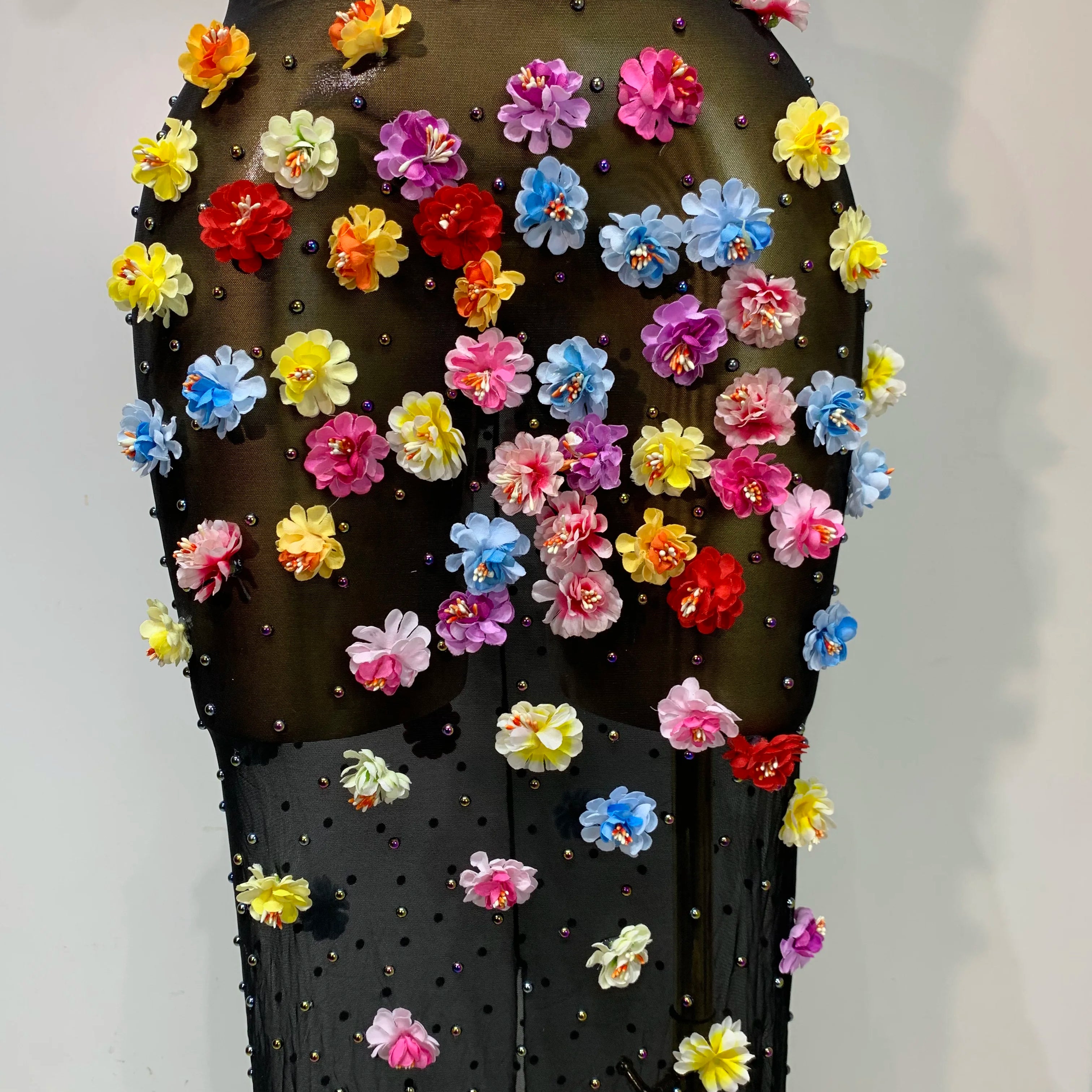 Luxury Rhinestones Flowers Sexy See Through Long Dress 2025 Elegant Evening Party Birthday Wedding Guest Dress Club Stage Outfit