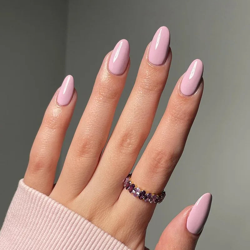 Unhas postiças simples vermelho vinho com cola, comprimento médio, amêndoa, unhas postiças, vestíveis, cabeça redonda, oval, cobertura total