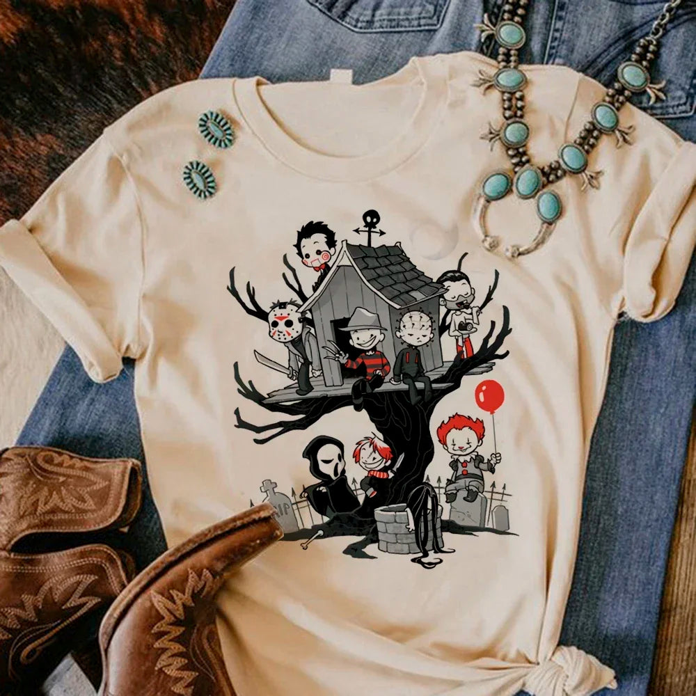 t-shirt Satan Halloween Horror Ghost tshirt women manga streetwear tshirt female harajuku streetwear y2k clothes 95526