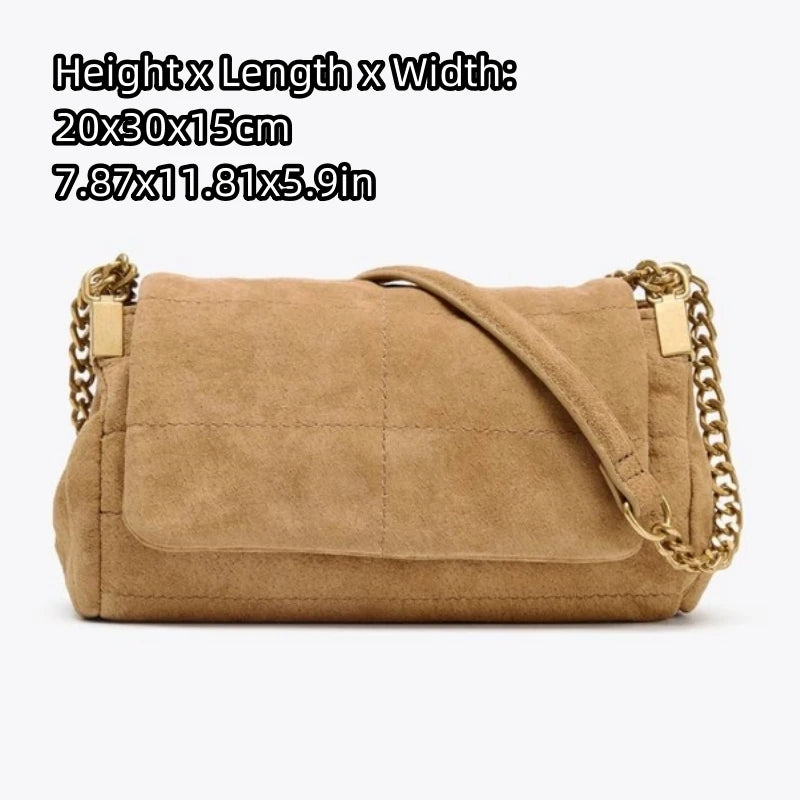 Women's Shoulder Bag with Chains, Vintage Quilted Sling Bag, New Fashion Luxury Design Handbags for Ladies