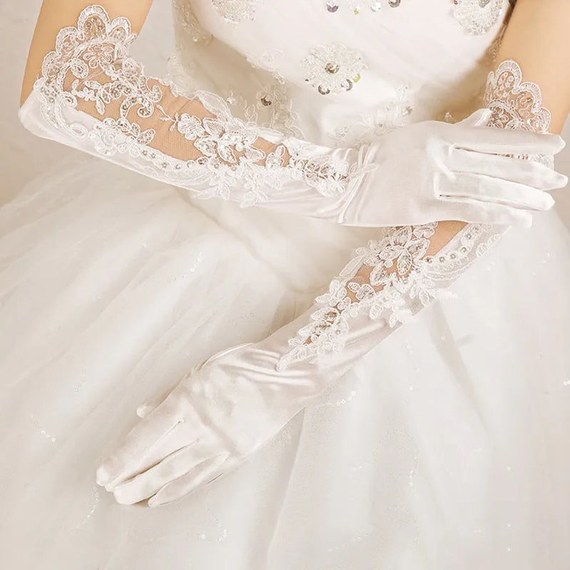 Wedding Bride Accessories Silk Gloves Long Short Dating Party Summer Elegance For Women and Girls