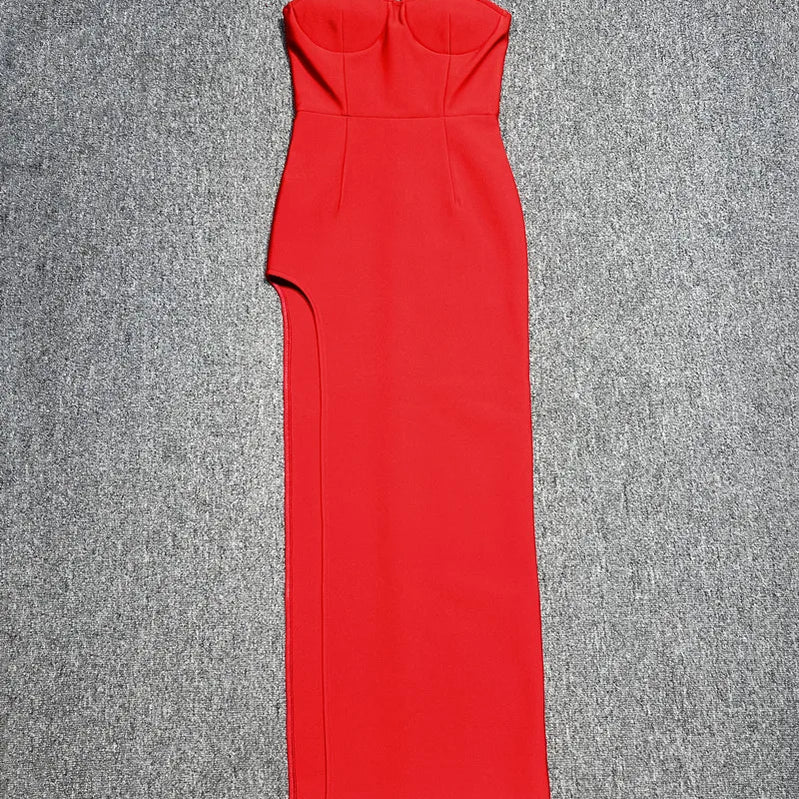 High Quality Women Sexy Strapless Bodycon Long Bandage Dress Celebrate Wedding Mermaid Fashion Birthday Outfit Vestido