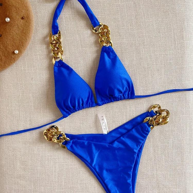 RUOTONGSEPT New Sexy Bikini 2023 Triangle Bathing Suit for Women Brazilian Bikini Set 2-piece Halter Swimwear Push Up Swimsuit F05