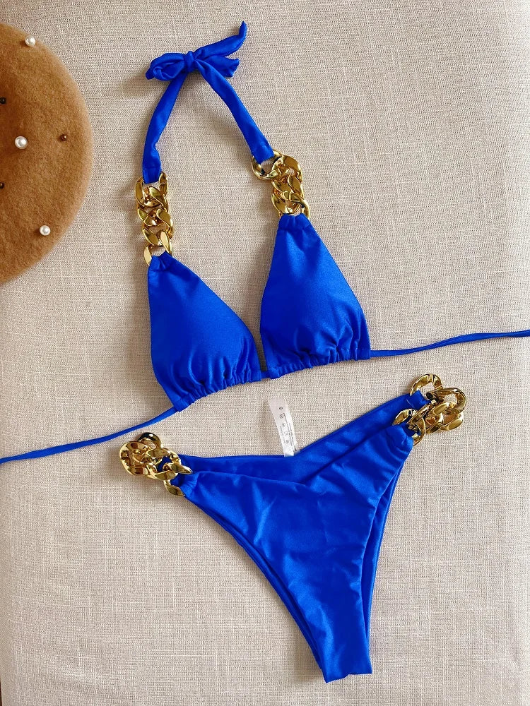 RUOTONGSEPT New Sexy Bikini 2023 Triangle Bathing Suit for Women Brazilian Bikini Set 2-piece Halter Swimwear Push Up Swimsuit F05