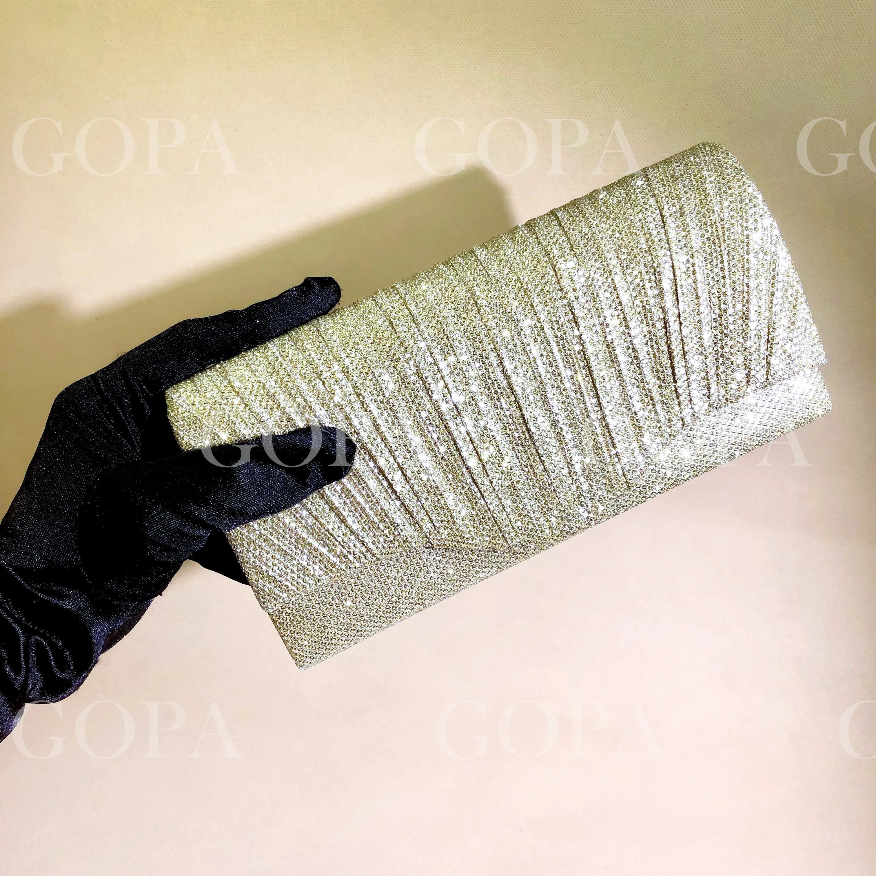 Women Lady Female Evening Dinner Clutch Shimmering Elegant Bag Shoulder bag Handbag Glitter Purse Party Coctail Wedding GOLD