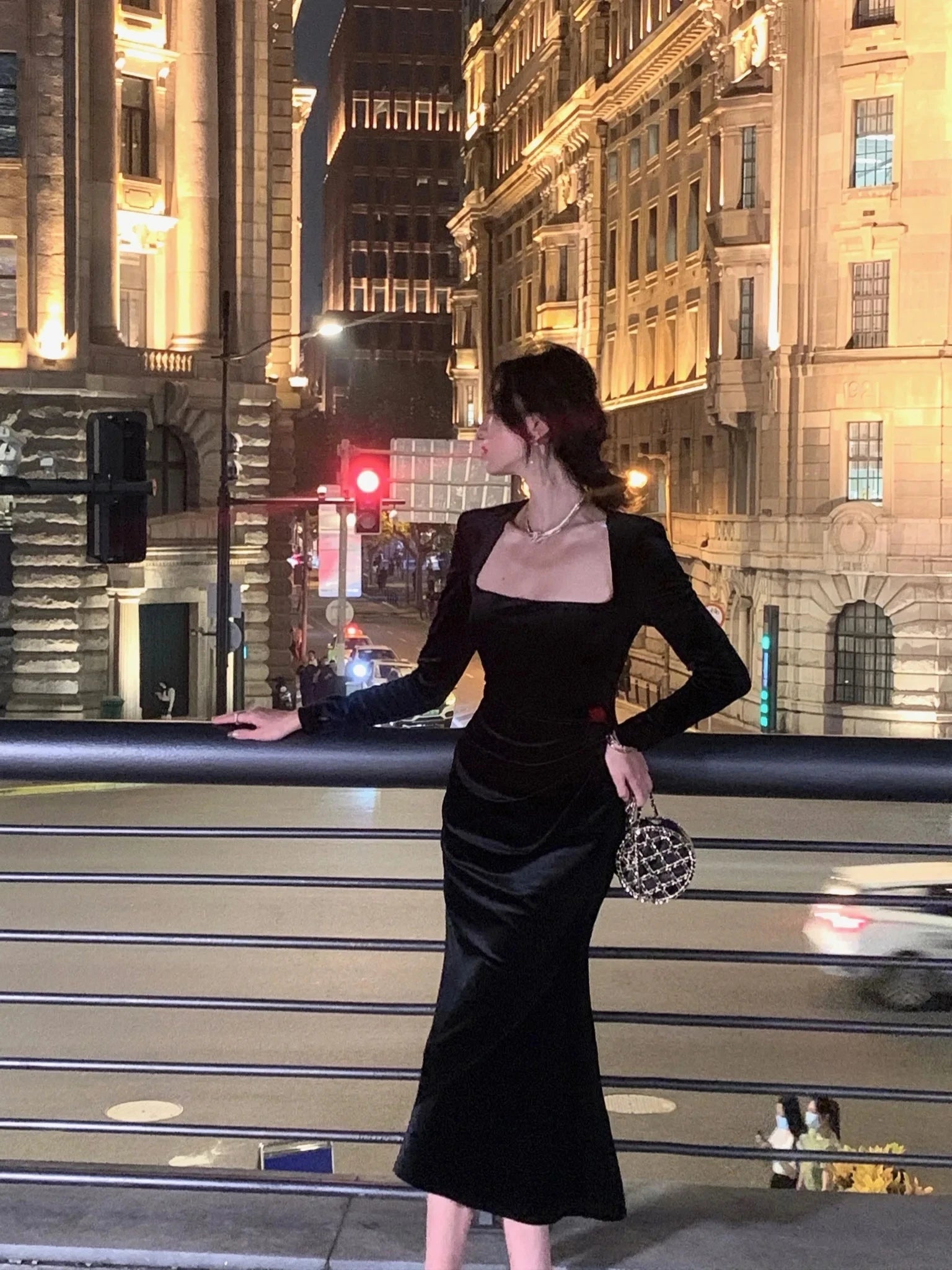 Fashion Elegant Long Black Velvet Dress Spring Women Sexy Bodycon Prom Evening Party Birthday Vestidos Female Vintage Robe