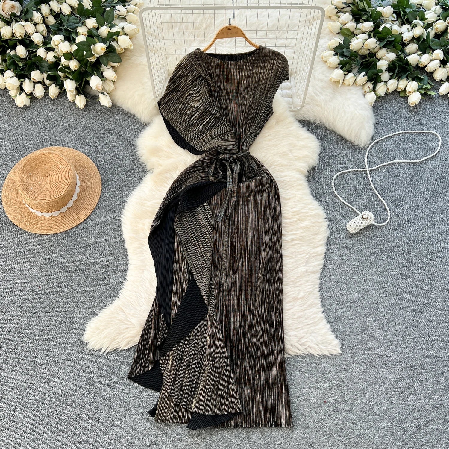 Chic asymmetrical sweet Spliced Elegant Korean Fashion Fairy Dresses Sexy High Waist A-line Vestidos Summer Women Vacation