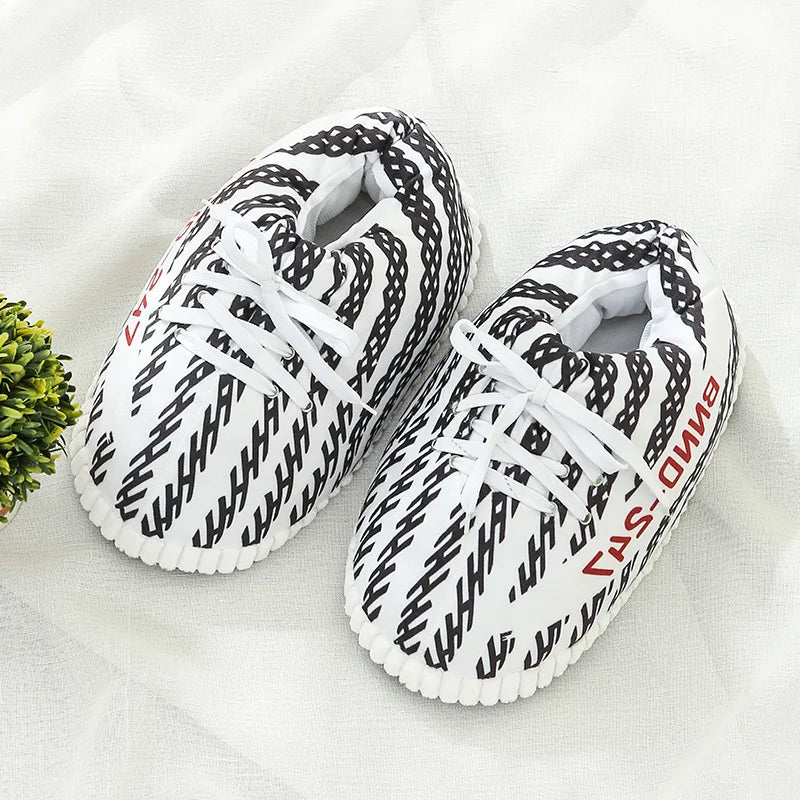 Women/Men One Size Sneakers Unisex Winter Warm Home Slippers Lady Indoor Cotton Shoes Woman House Floor Slippers Drop shopping Yezu One size(36-44)