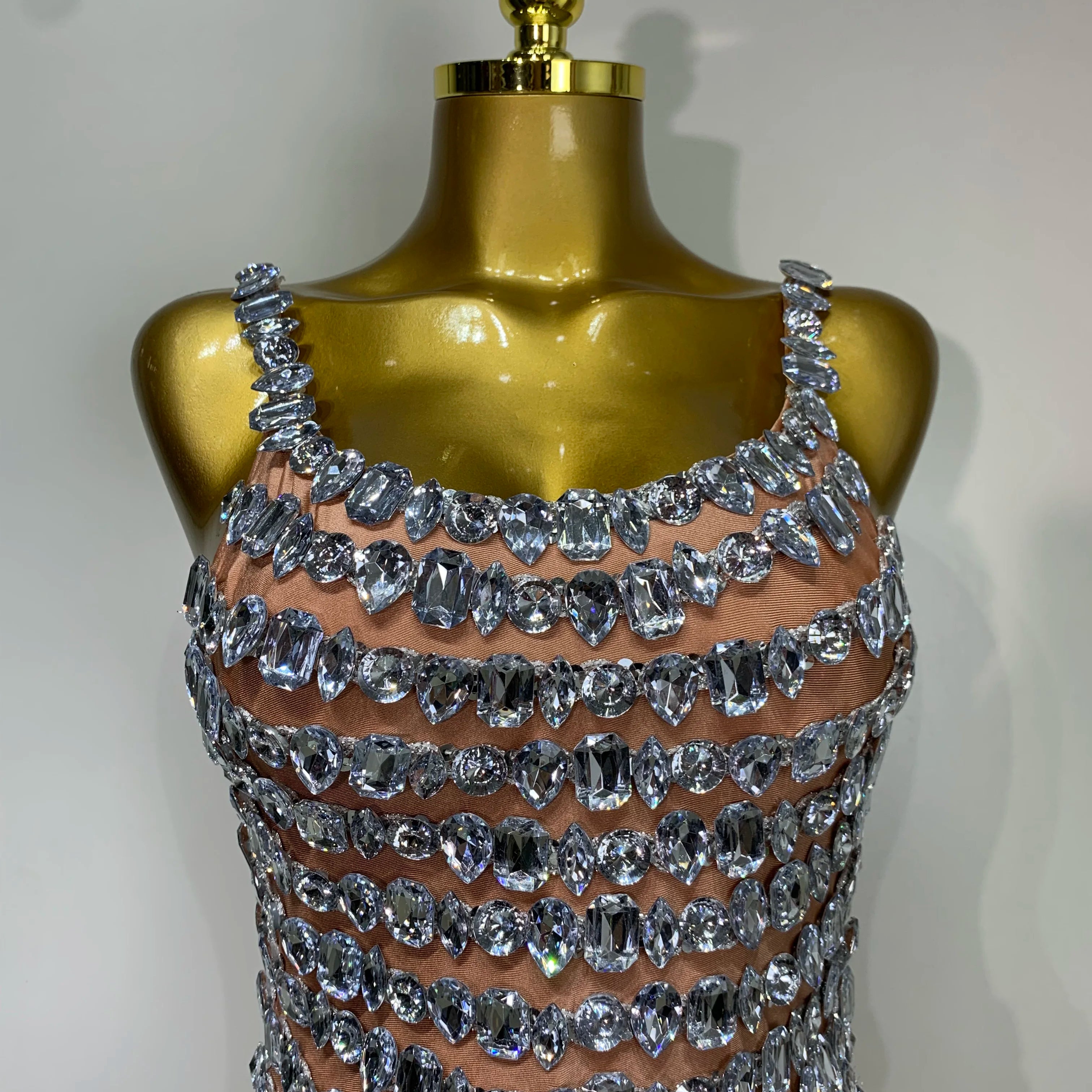 Sexy Sparkly Rhinestones Bodycon Short Dress Women Celebirty Elegant Evening Party Luxury Birthday Gown Photoshoot Stage Costume