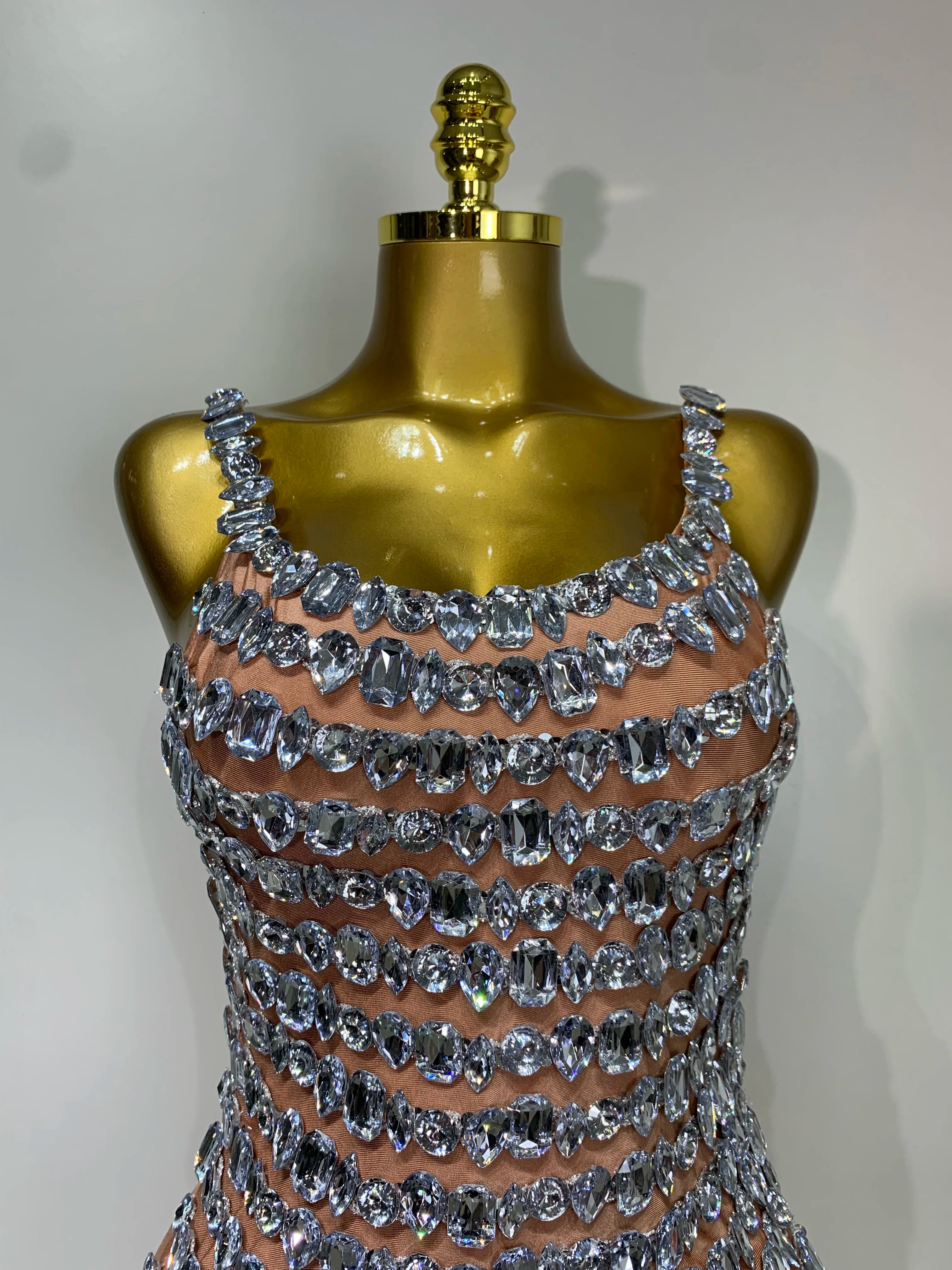 Sexy Sparkly Rhinestones Bodycon Short Dress Women Celebirty Elegant Evening Party Luxury Birthday Gown Photoshoot Stage Costume