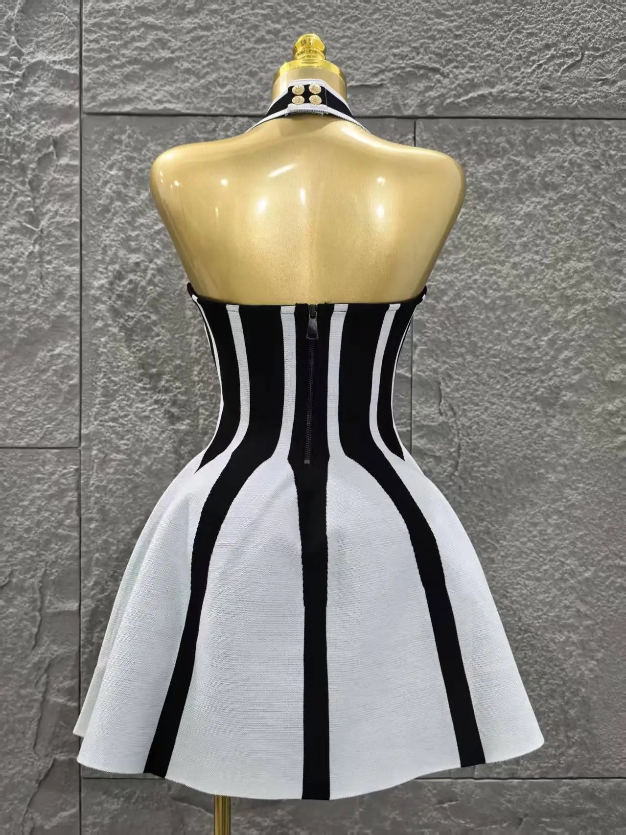 Top Quality Women Sexy Halter Backless Bandage A-Line Mini Dress Everyday Wear Celebrate Vacation Evening Party Dress