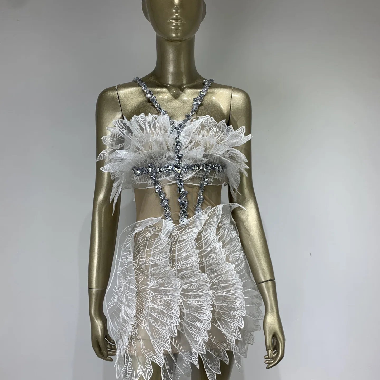 Hot Sale Women Sexy Halter Shinning Crystal Bodycon Mini Dress Fashion Celebrate Nightclub Party Birthday Dress