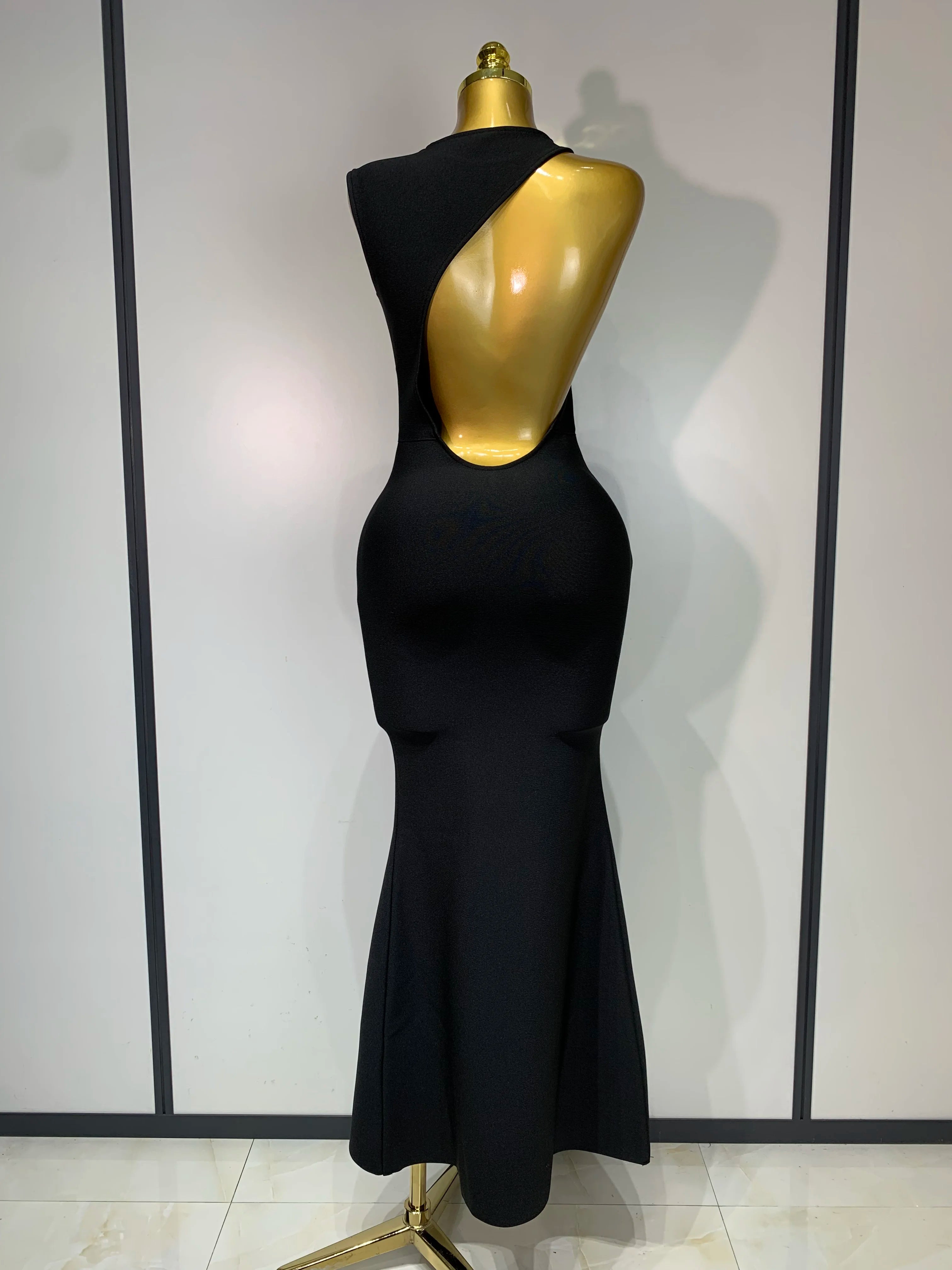 Women Sexy Backless Design Sleeveless Bodycon Bandage Dress 2025 Celebrity Elegant Evening Club Party Luxury Birthday Dresses