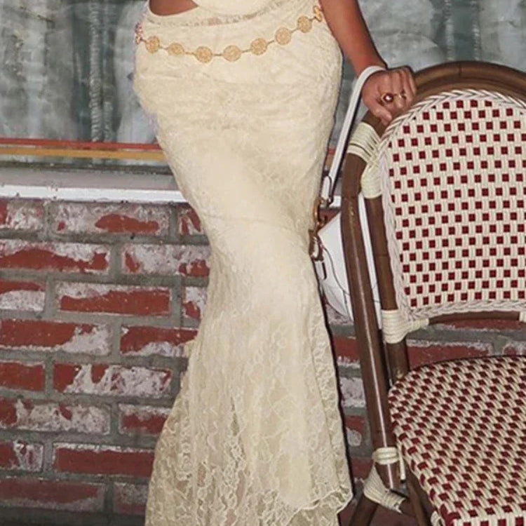 TARUXY Lace Mesh Splice Long Skirts For Women 2023 See Through Sexy High Waist Maxi Skirt Femme Club Hollow Out Skirts Ladies