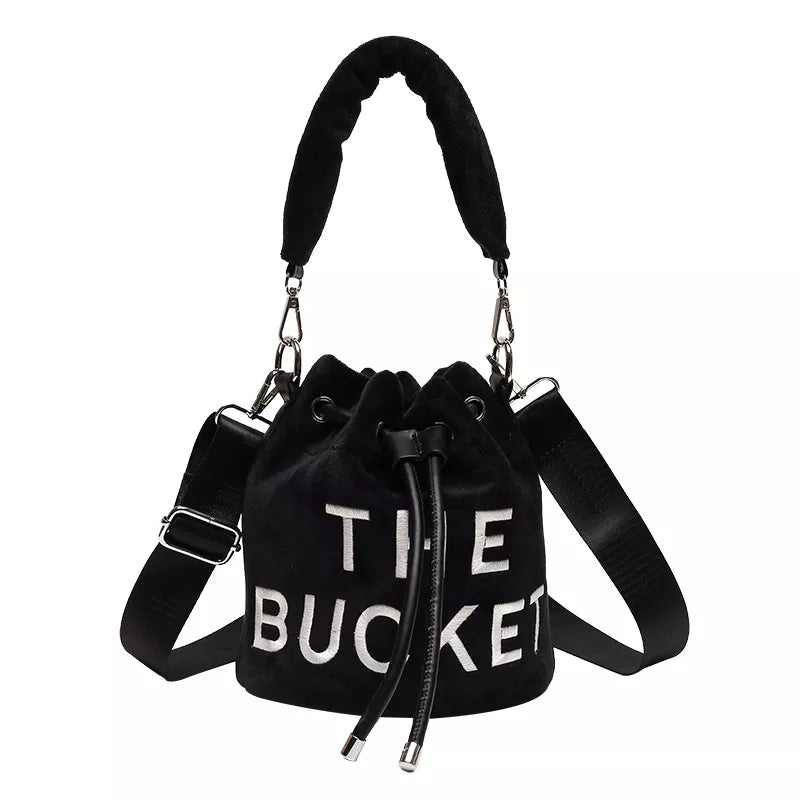 Winter Velvet Bucket Bags for Women Fashion Purses and Handbags Designer Crossbody Bag Luxury Shoulder Bag New Satchel Lady Bag black shoulder bag 20X20X20cm