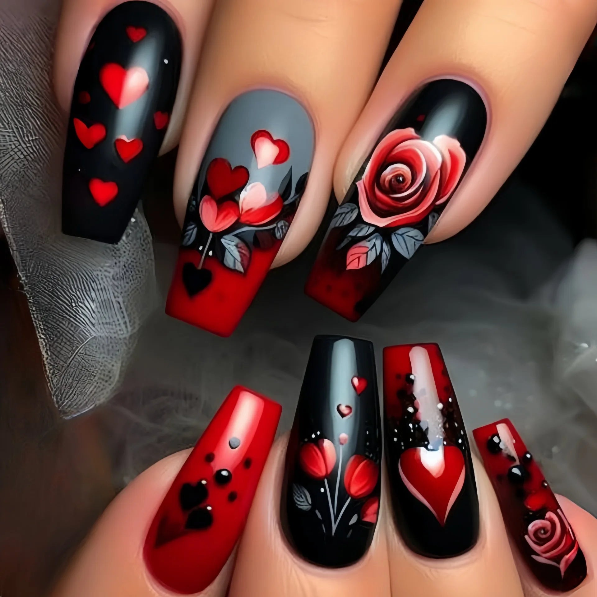 24Pcs Cute Bee False Nails with Jelly Glue Mid-length Ballet Fake Nail Art Tips Yellow Flower Design Wearable Nails Set Press On