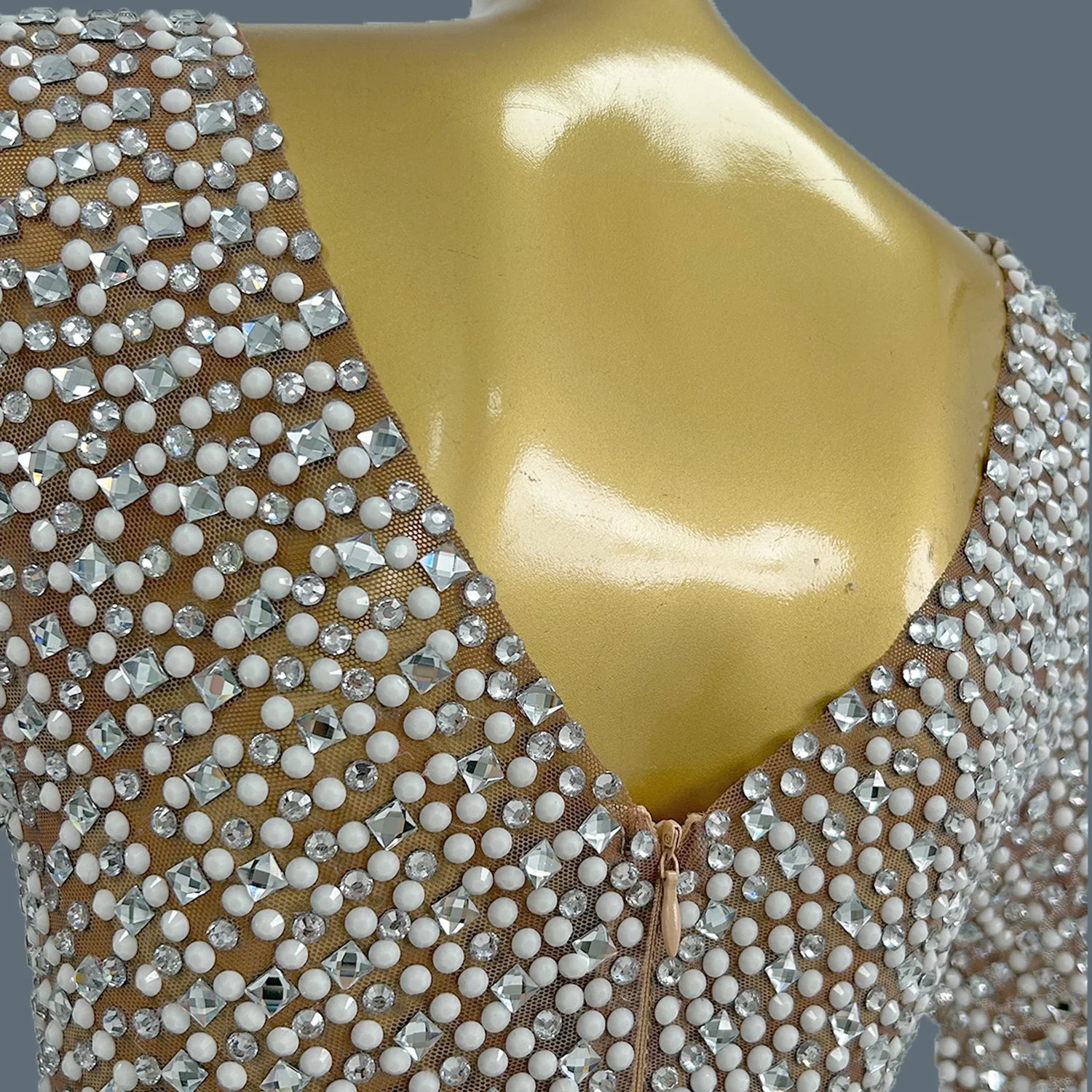 Elegant Birthday Party Short Dress for Women Celebrity Evening Sparkly Rhinestone Prom Gowns Luxury Long Sleeve Dress Tanhuang