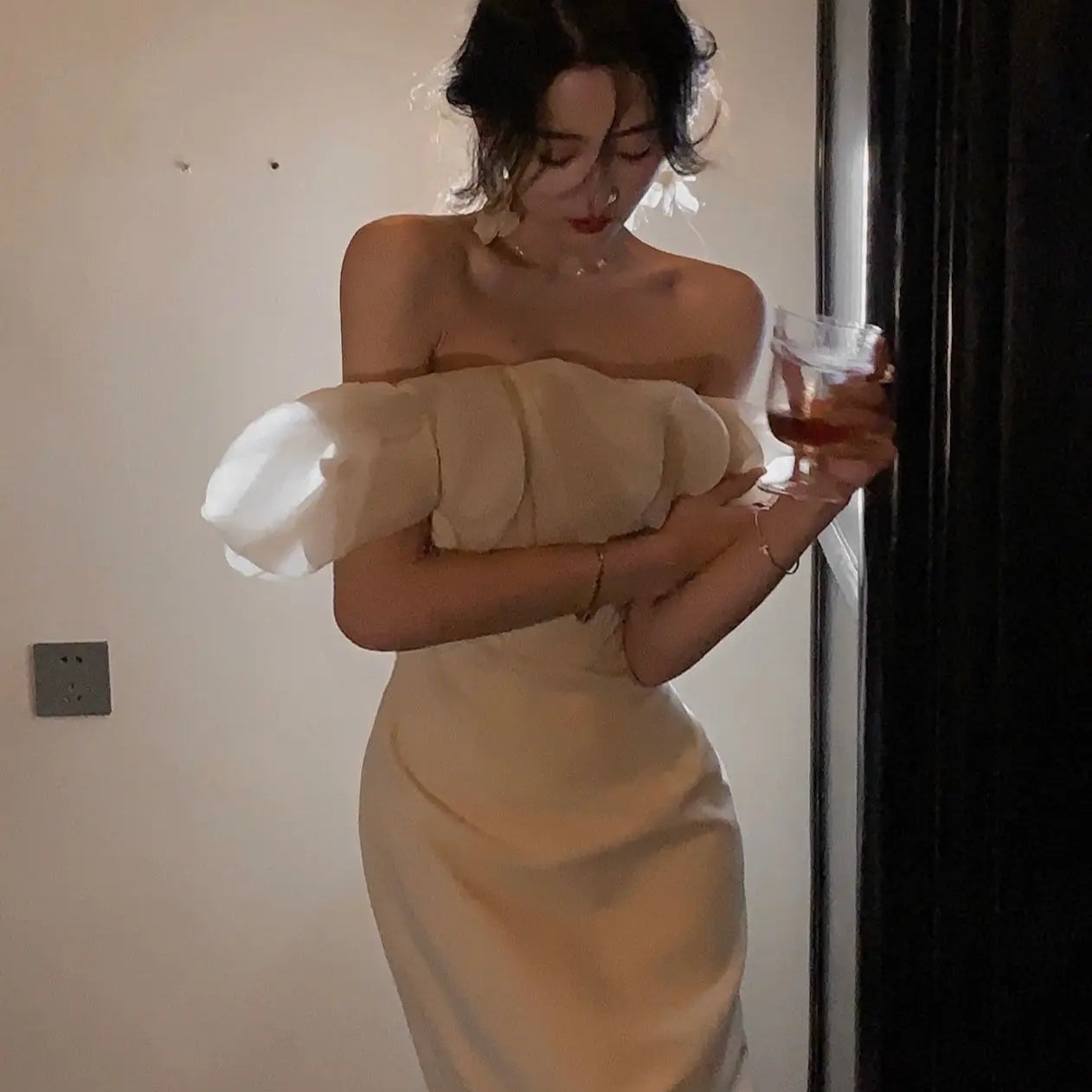 Summer Off Shoulder Patchwork Dress For Women Party Elegant Fashion Outfits Elegant Midi Bodycon Clothing Vestidos