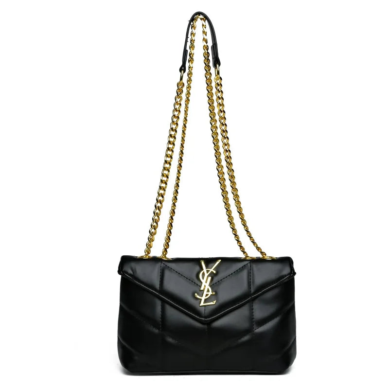 Elegant women's chain shoulder bag, outdoor casual crossbody bag, classic small square bag, fashionable and trendy handbag