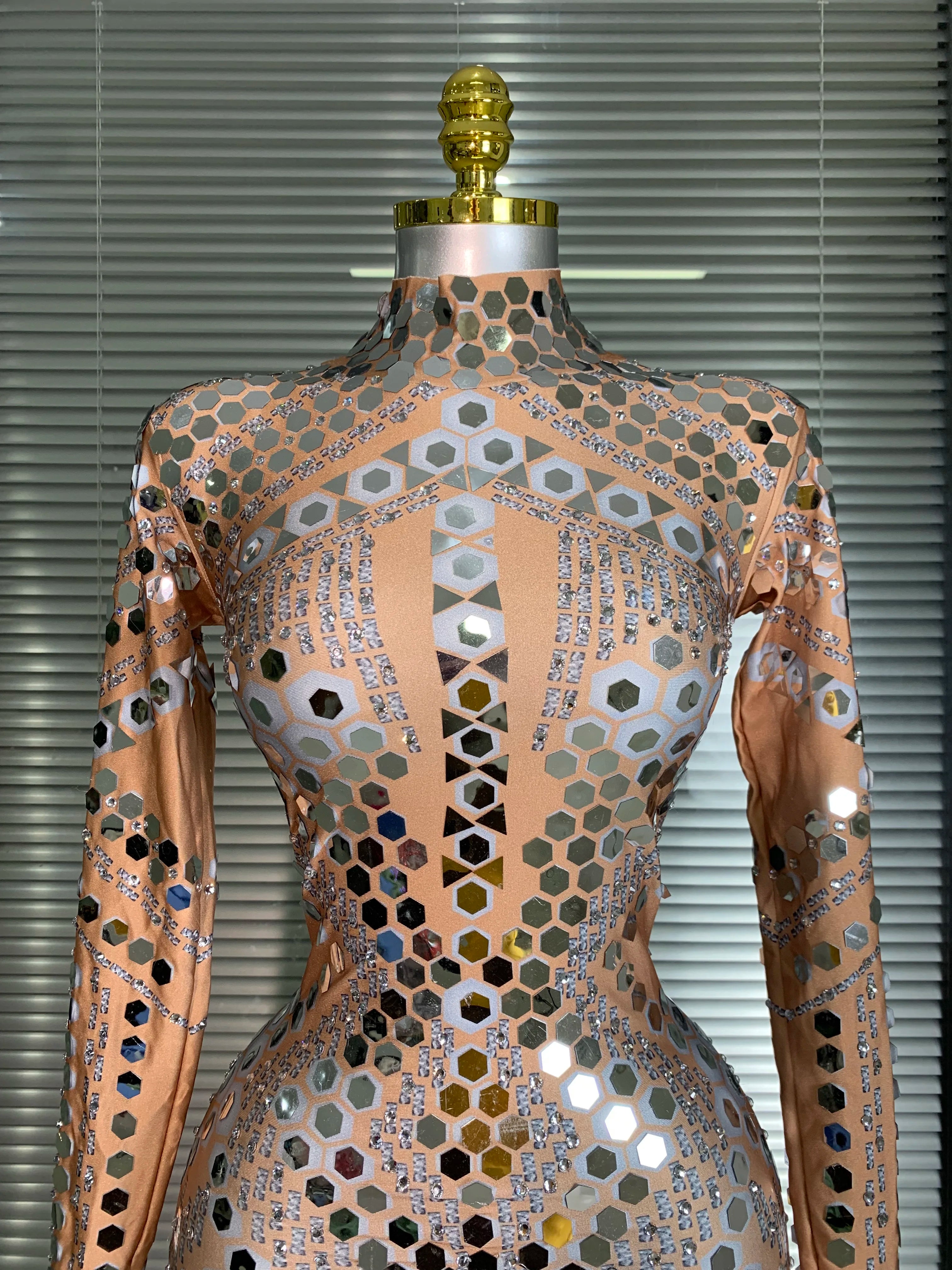 New 2025 Women Sexy Glitter Sequins Skin Bodycon Jumpsuit Celebrity Designer Singer Dancer Night Club Rompers